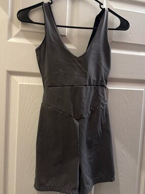 Varley Charcoal Gray V-Neck Romper